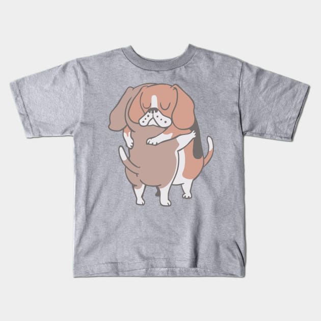 Beagle Hugs Kids T-Shirt by huebucket